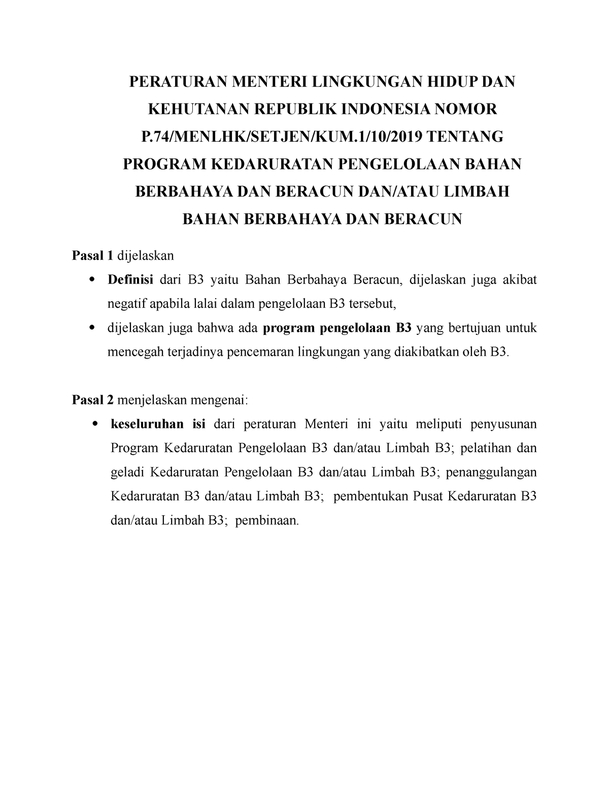 Penjelasan Permenlh 74 2009 Pasal 1 - 8 - PERATURAN MENTERI LINGKUNGAN ...