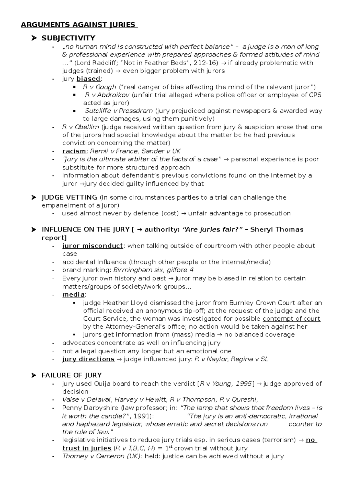 Arguments Against Juries - 28-3-19 - ARGUMENTS AGAINST JURIES ...