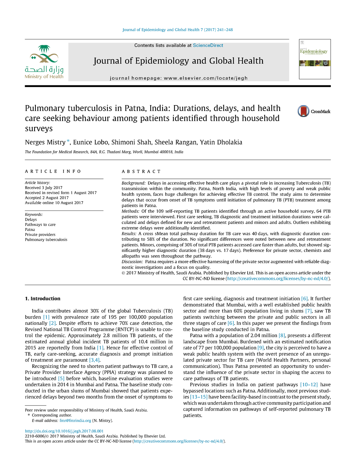 case study of tuberculosis patient in india