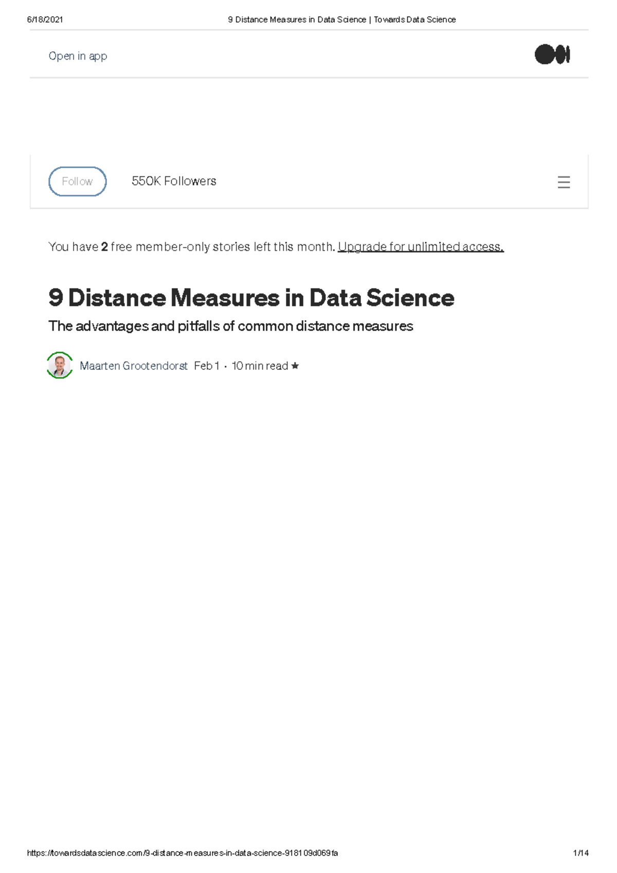 9 Distance Measures In Data Science Towards Data Science - Follow 550K ...