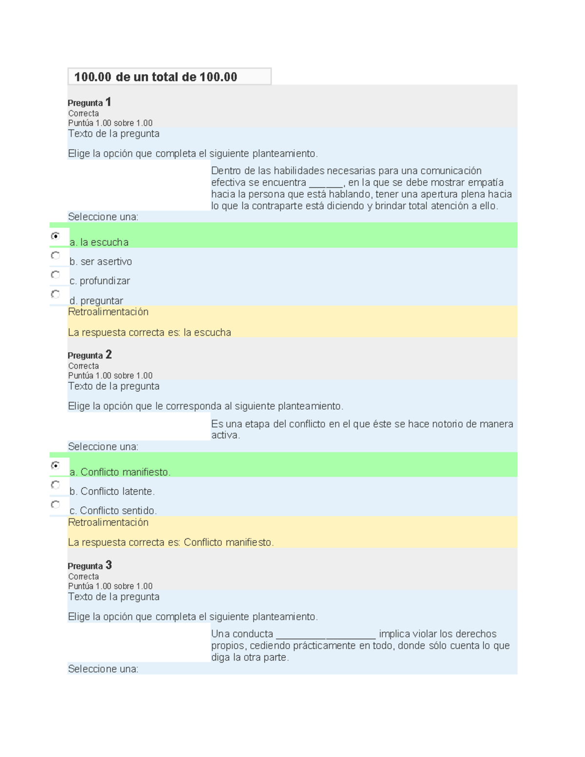 Examen - EA6. Comunicación En La Organización - 100 De Un Total De 100 ...