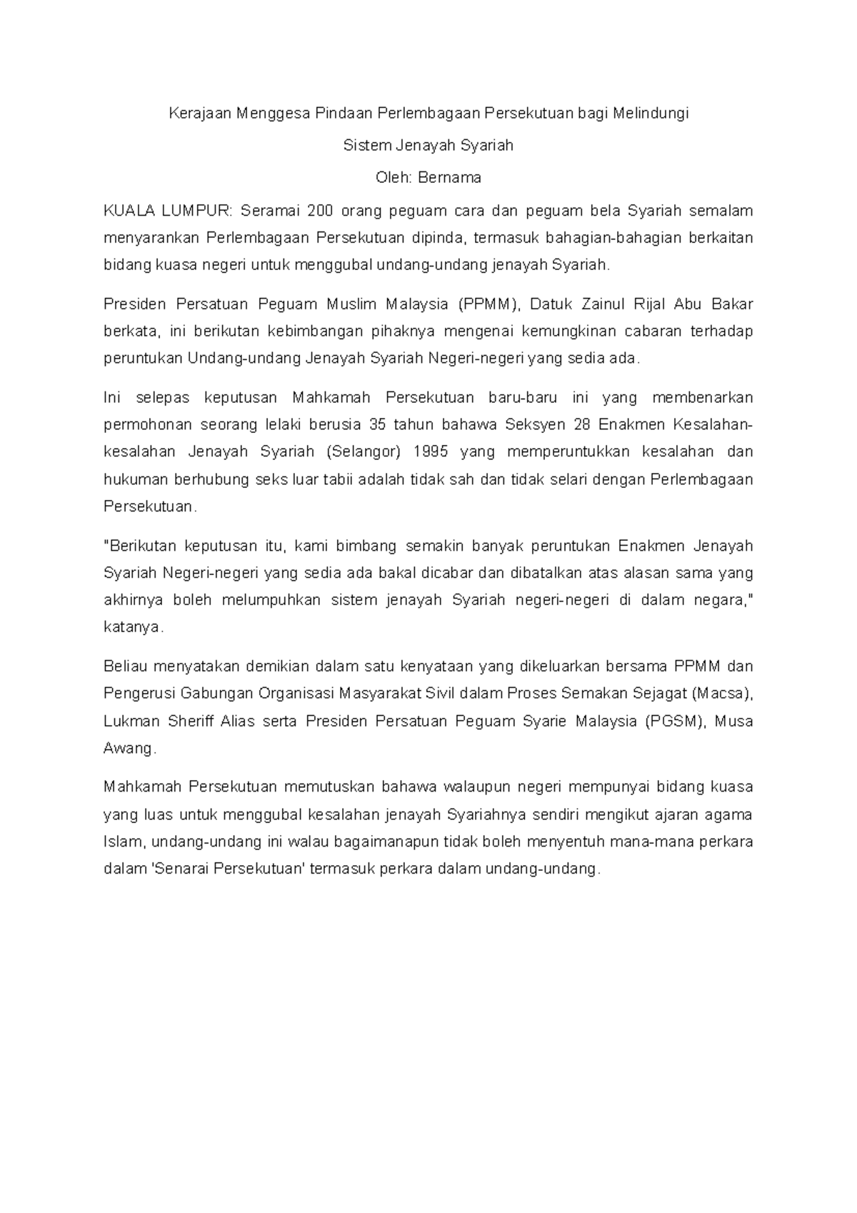 Bahasa Melayu Amali 1 Bahasa Melayu Professional Dan Komunikasi Uitm Studocu