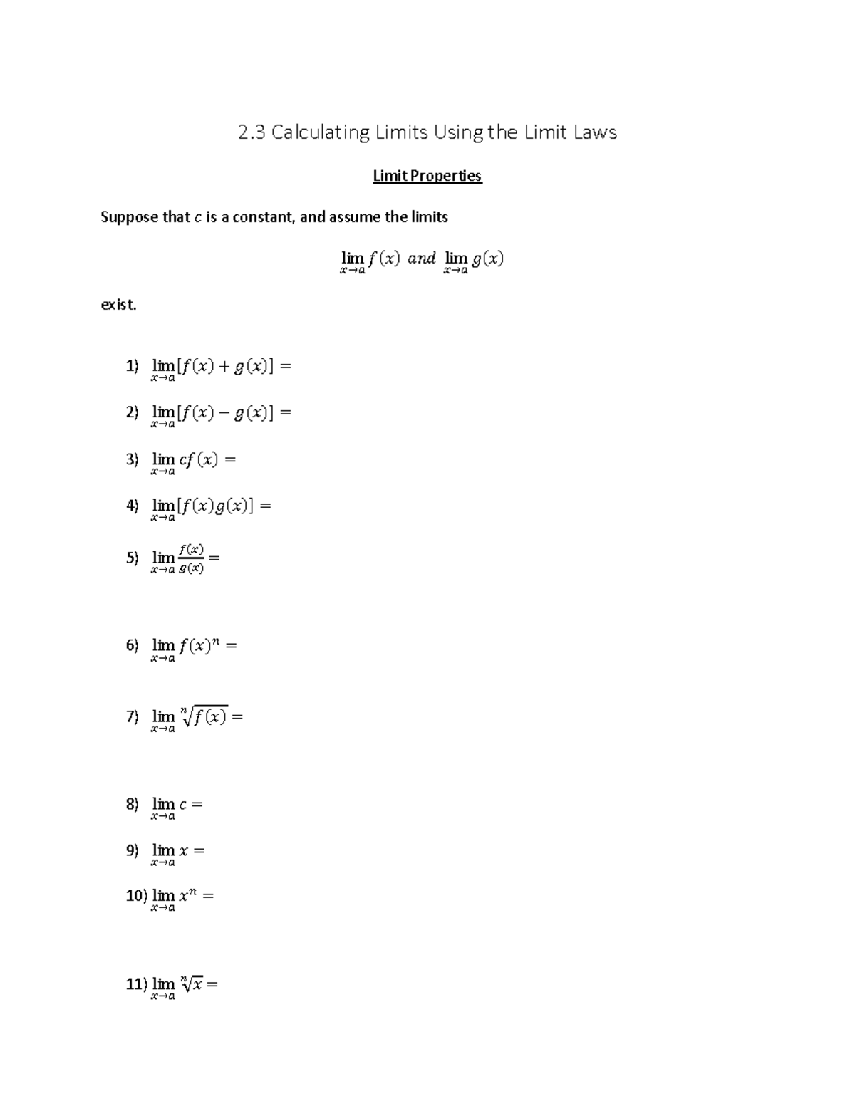 2-3-the-limit-laws-2-3-calculating-limits-using-the-limit-laws-limit