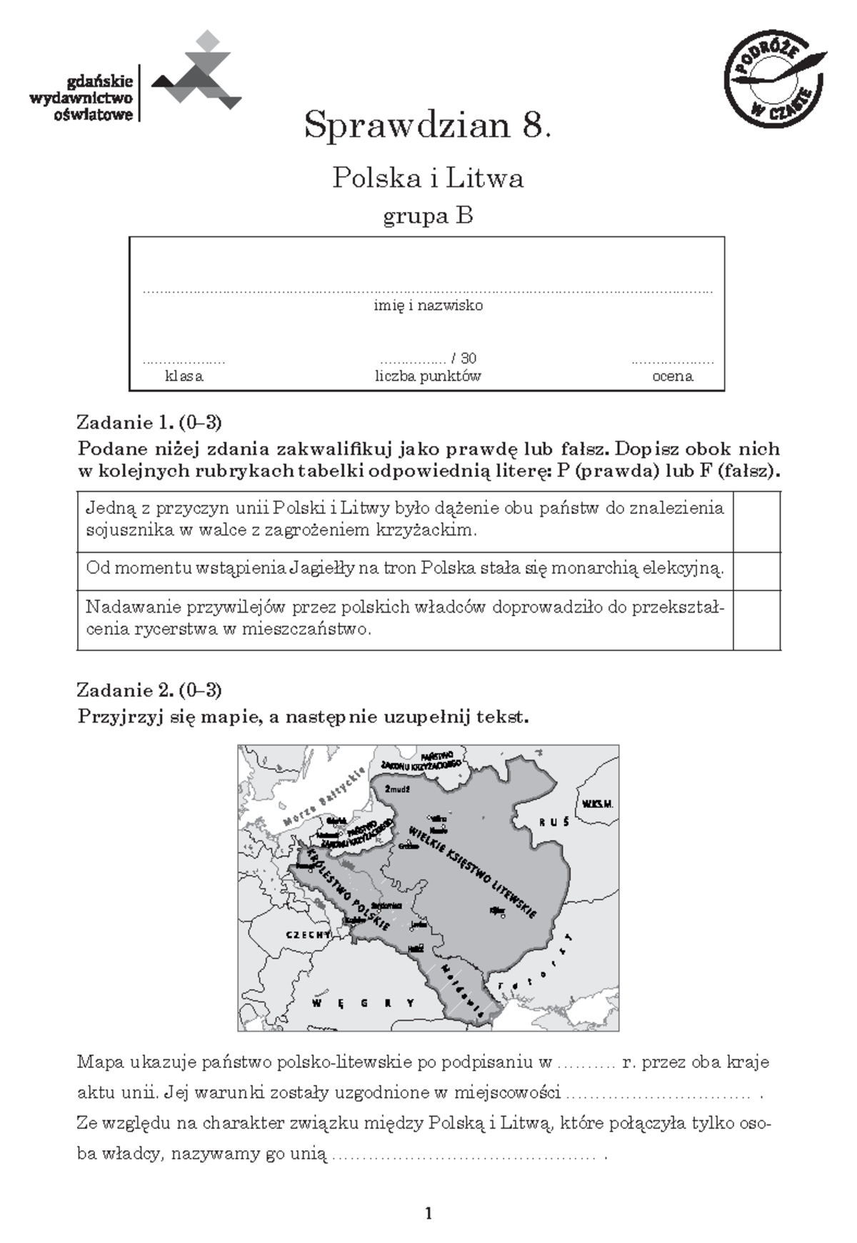 Sprawdzian 8 wersja b pdf - Sprawdzian 8. Polska i Litwa grupa B - Studocu