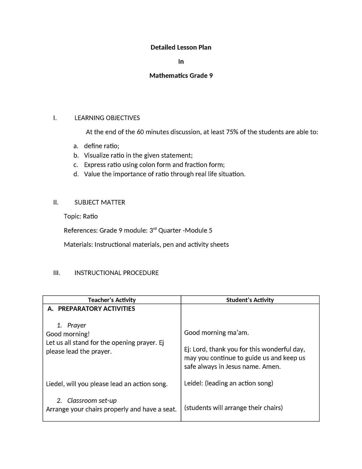 Detailed-Lesson-Plan 1 - Detailed Lesson Plan In Mathematics Grade 9 I ...