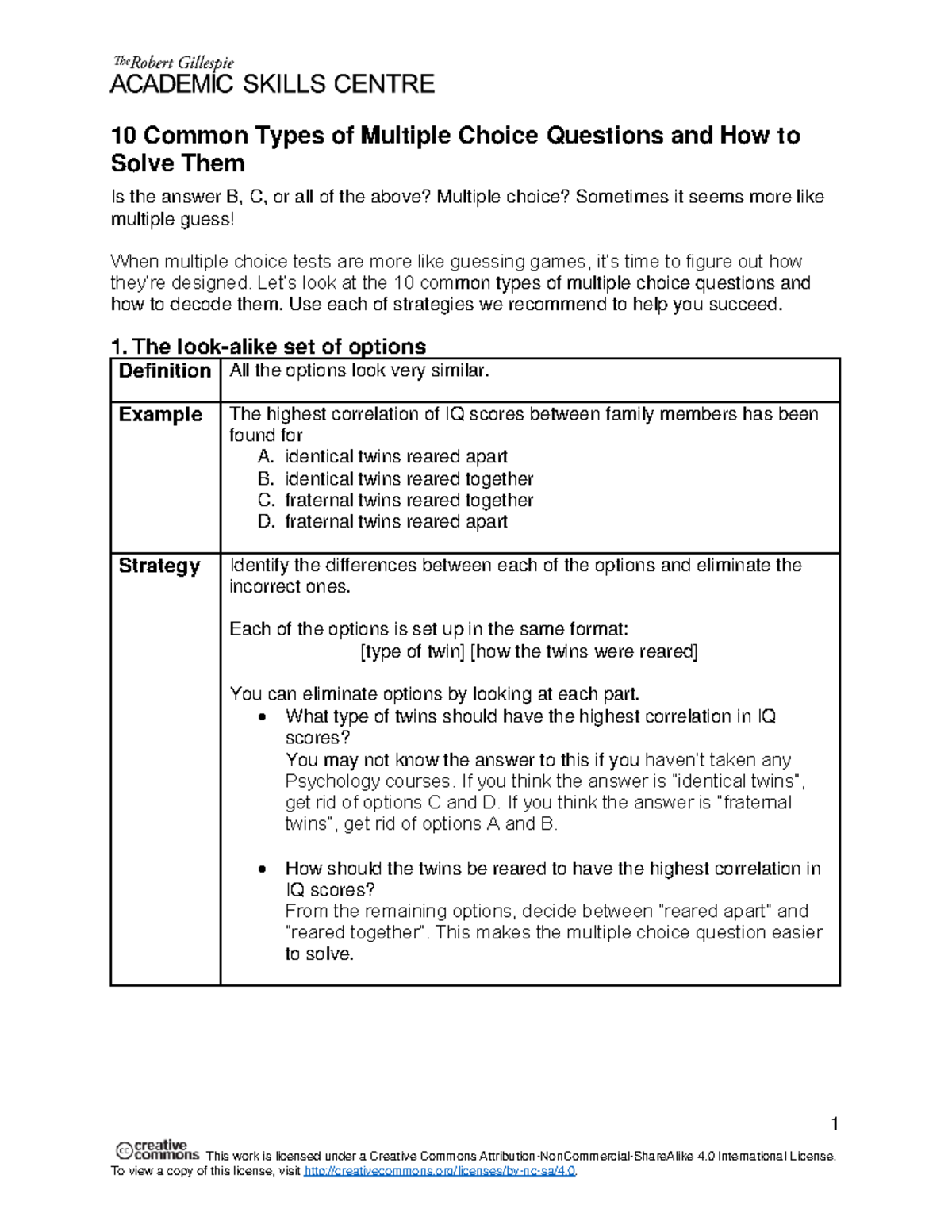 Ten Common Types of Multiple Choice Questions and How to Solve Them ...