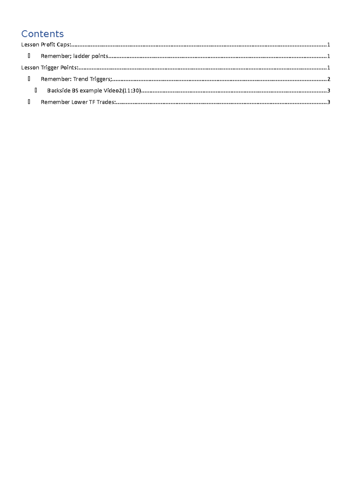 Butterfly Theory Of Charting 2 - Contents Lesson Profit - Studocu