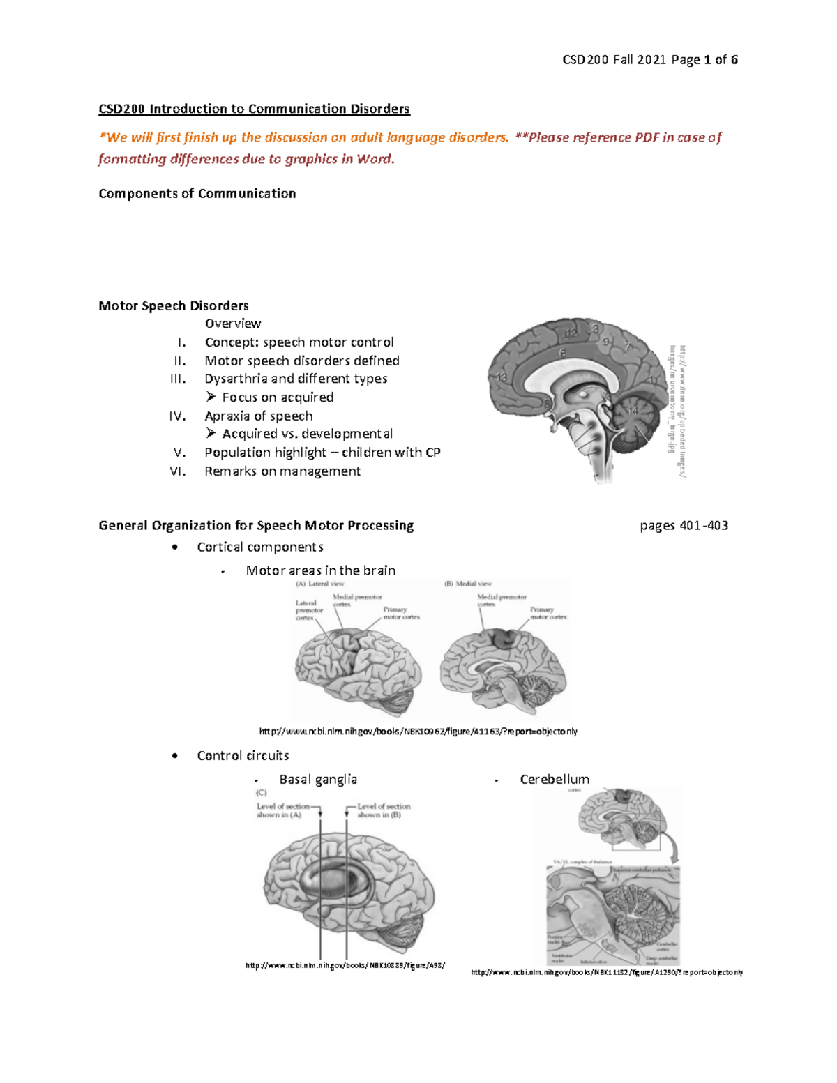 CSD200 Fall2021 - CSD200 Introduction to Communication Disorders *We ...