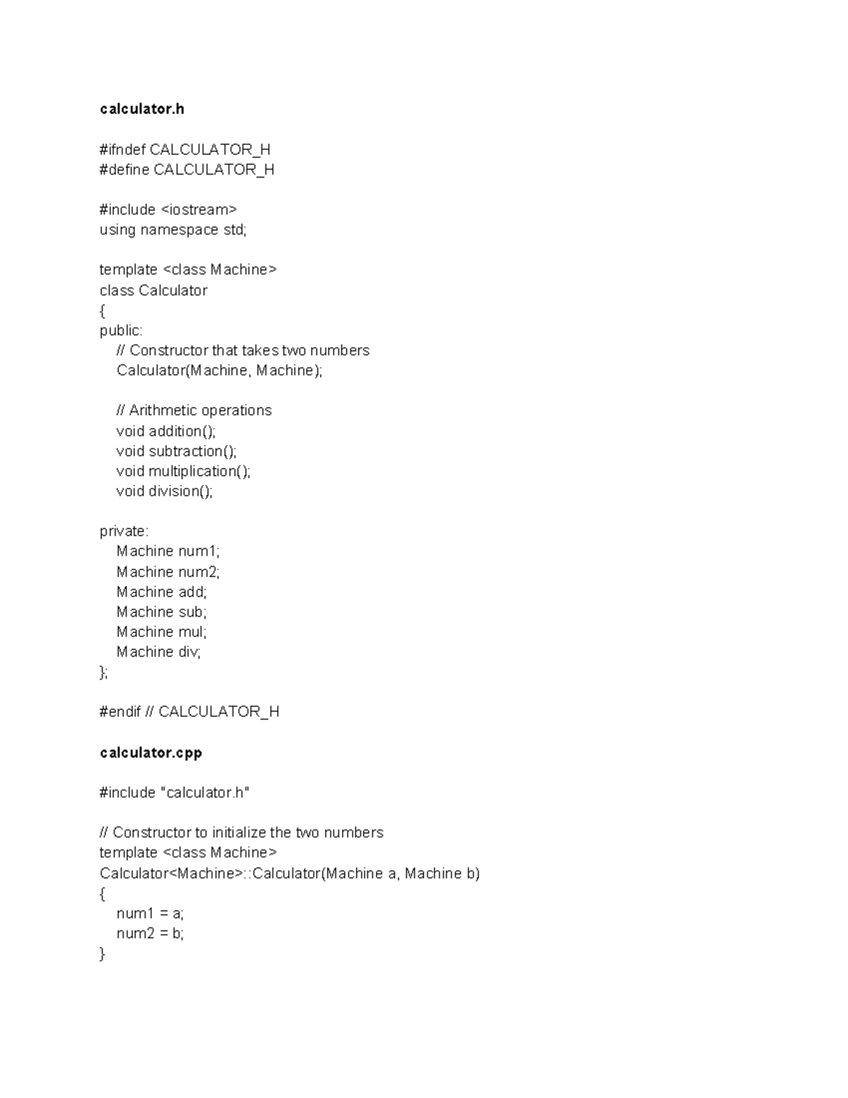 Calculator with C++ calculator ifndef CALCULATOR_H define