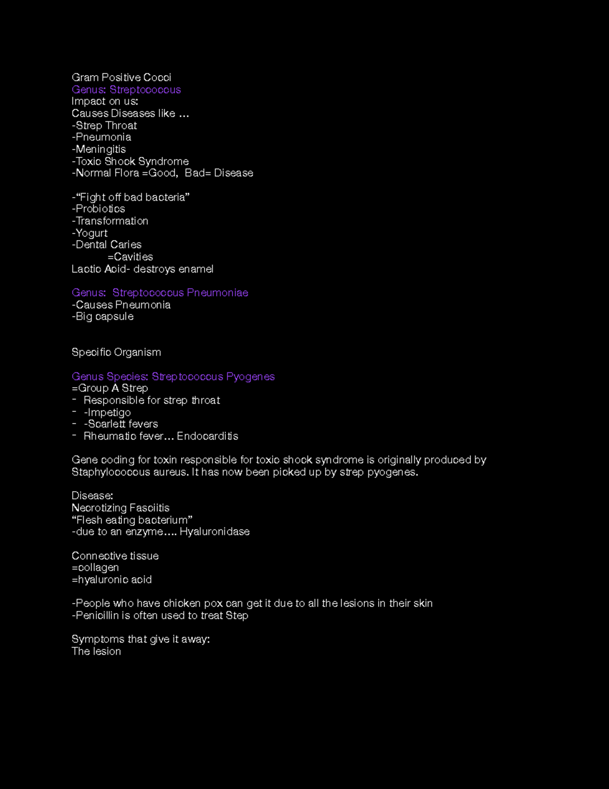 Notes 3:22 - Gram Positive Cocci Genus: Streptococcus Impact on us ...