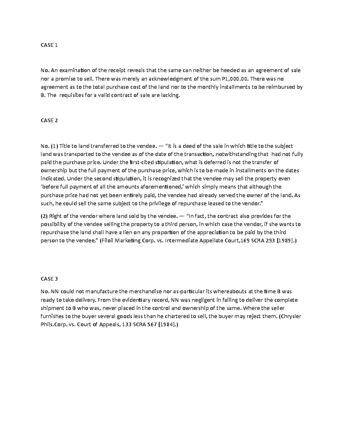 Document (1) - Lecture notes 1 - CASE 1 No. An examination of the ...