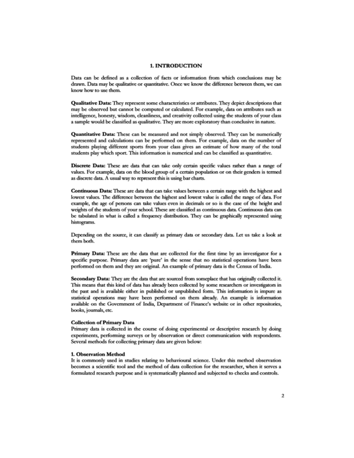 Types Of Data Including question air - Business Statistics and Basic ...