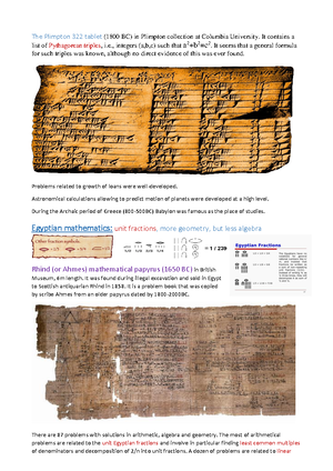 History of Math Concepts 6 - Lecure 4. Important developments of ideas ...