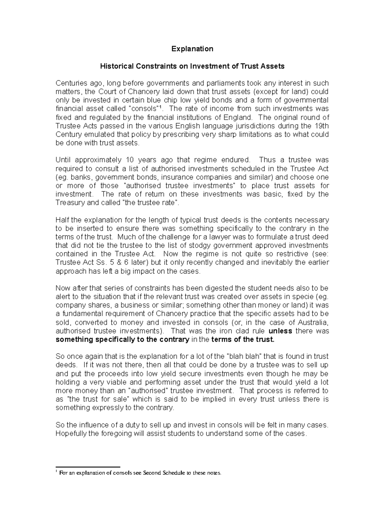 Explanation Historical Trust Investment Rules LWZ211 CDU Studocu