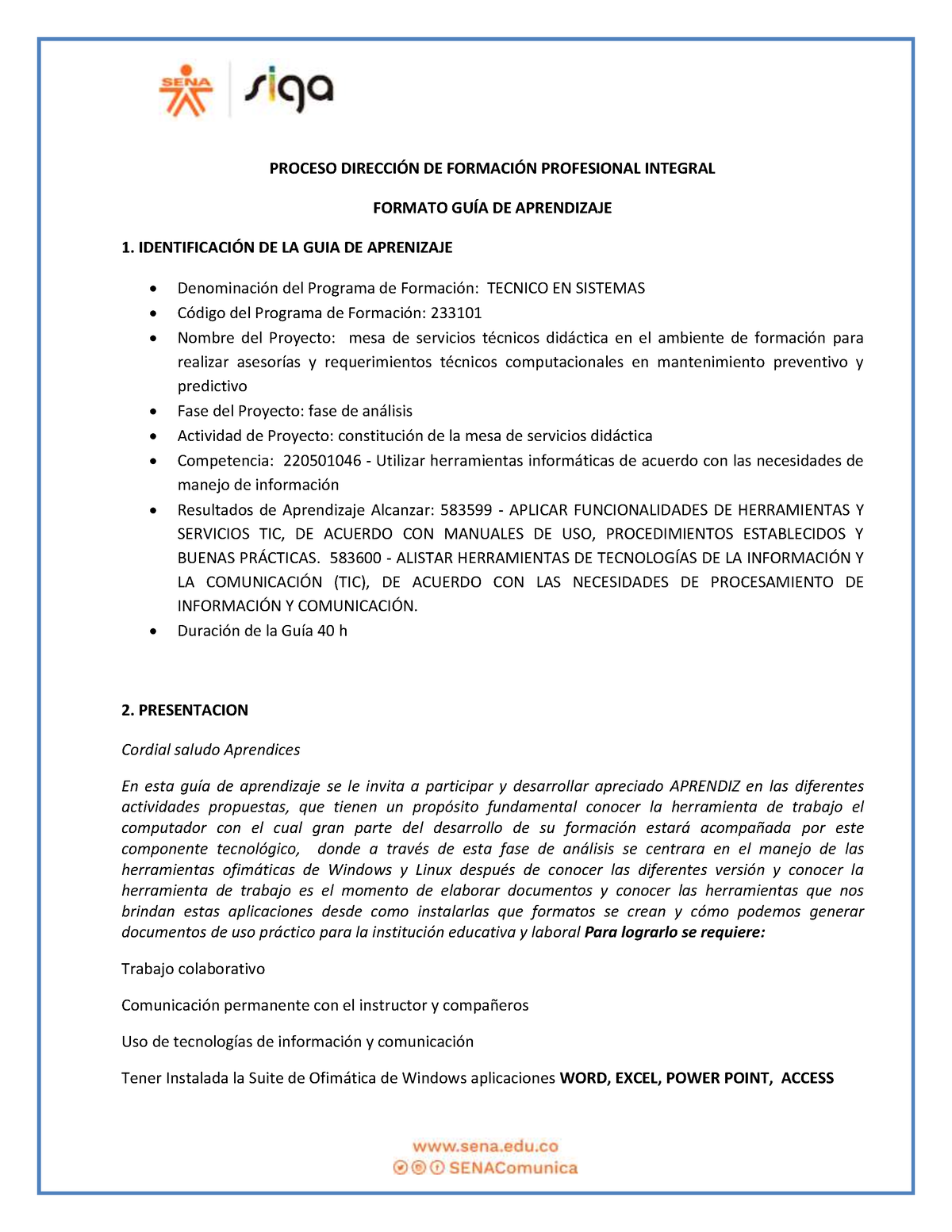 GFPI-F-019 Formato Guia De Aprendizaje Herramientas Ofimaticas - PROCESO DIRECCIÓN DE FORMACIÓN ...