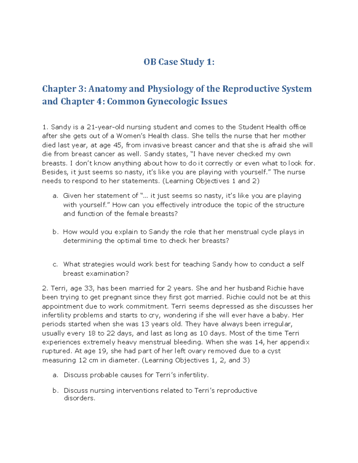 ob case study with solution pdf