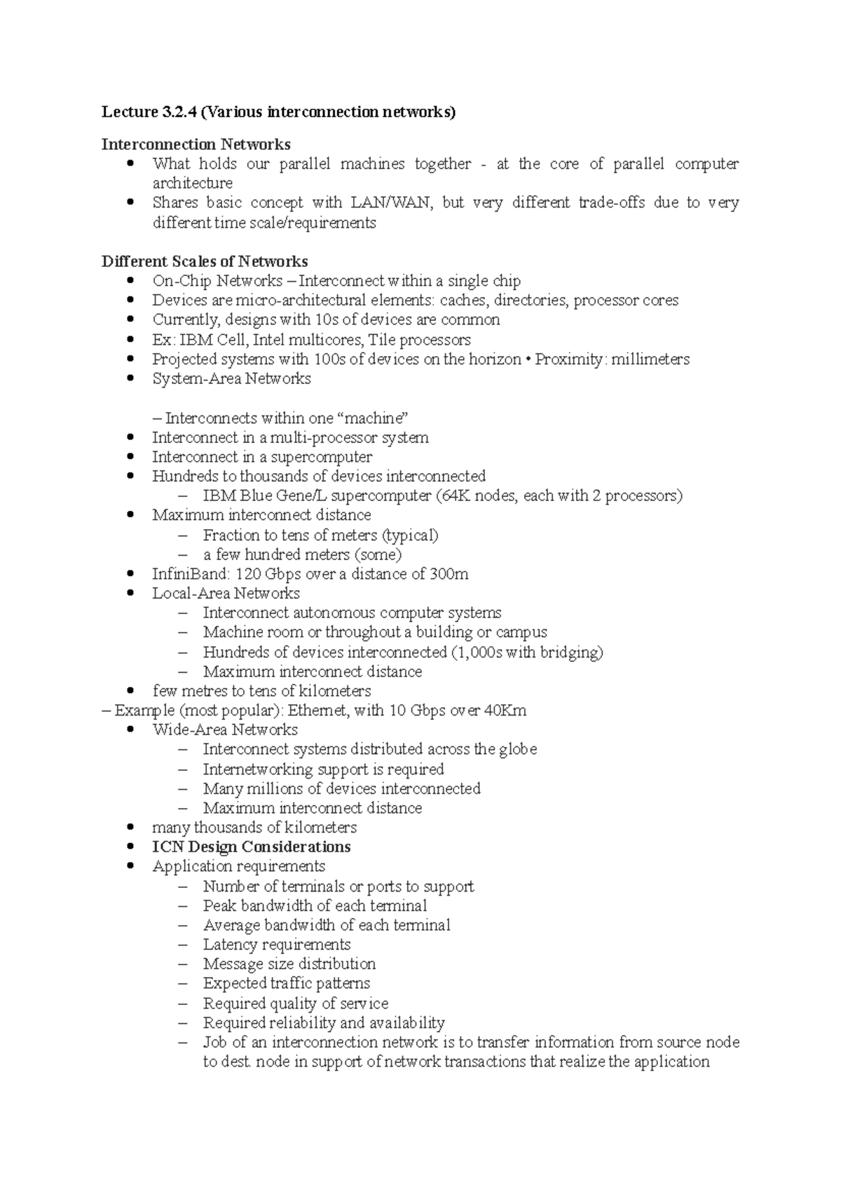 Various interconnection networks 3.2.4 - Lecture 3.2 (Various ...