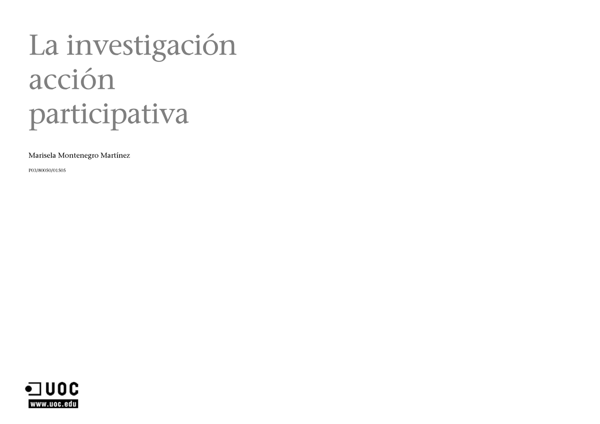 CAP6 PCBS - Bibliografia - La Investigación Acción Participativa ...