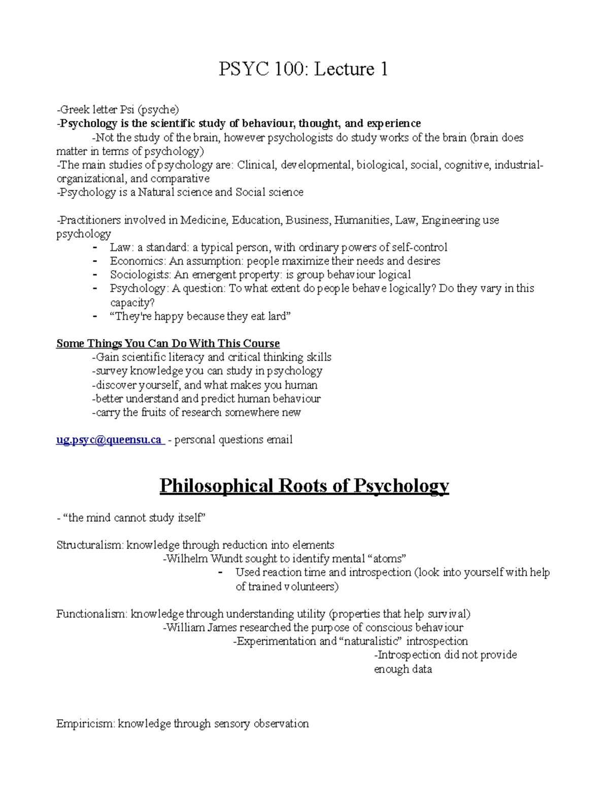 introduction-to-psychology-lecture-one-note-psyc-100-lecture-1