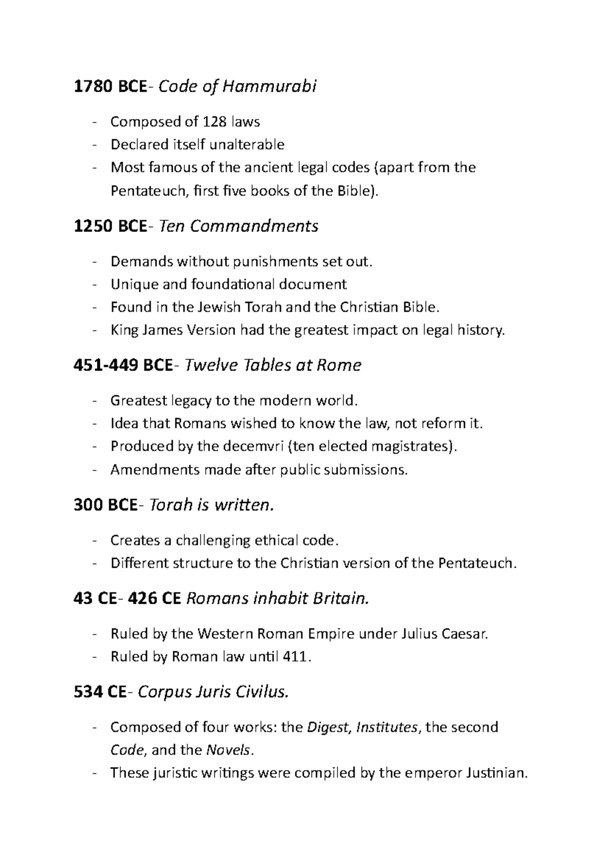 Legal History Timeline - 1780 BCE- Code of Hammurabi Composed of 128 ...