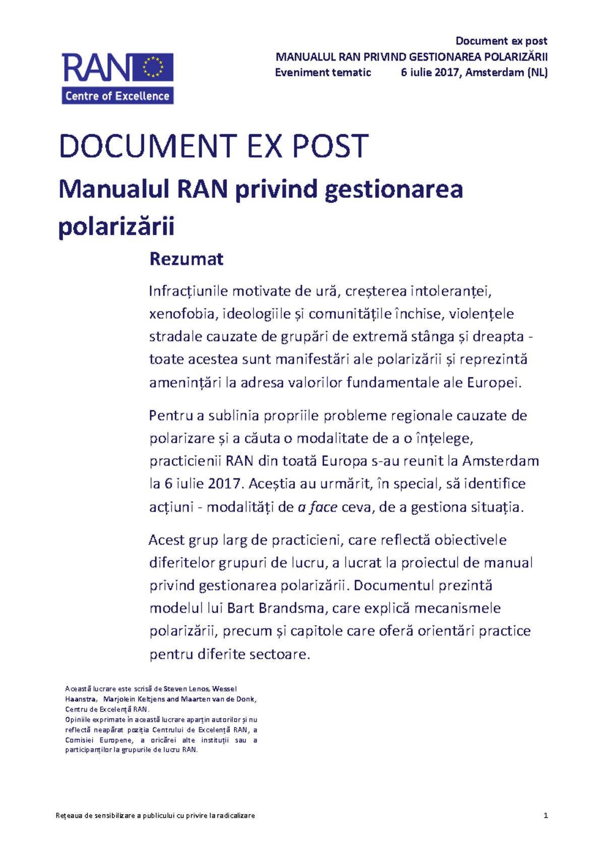Ran polarisation management manual amsterdam 06072017 ro - MANUALUL RAN ...