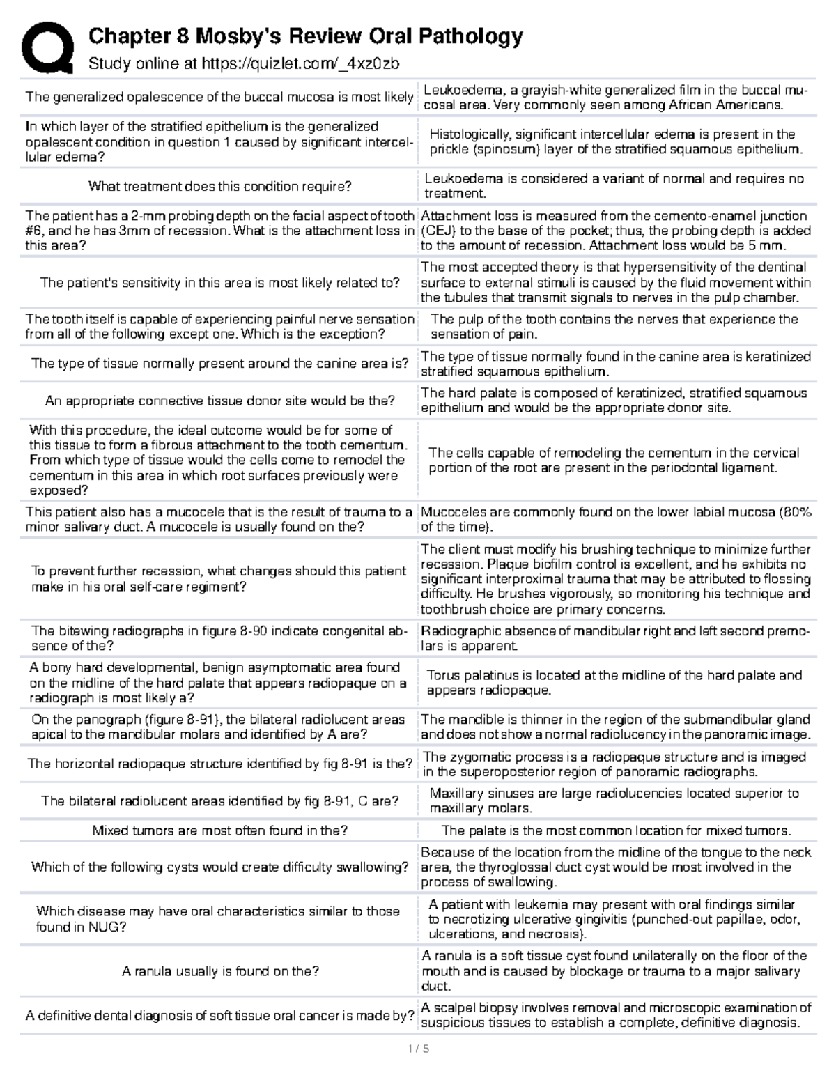 Oral path - oral pathology definitions - Study online at quizlet ...