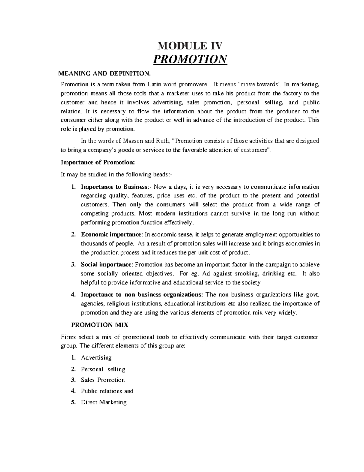 Module IV UNIVERSITY OF CALICUT SCHOOL OF DISTANCE EDUCATION Study