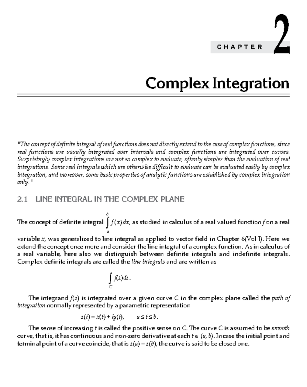 171 Sample-Chapter - Good notes - Complex Integration "The concept of ...