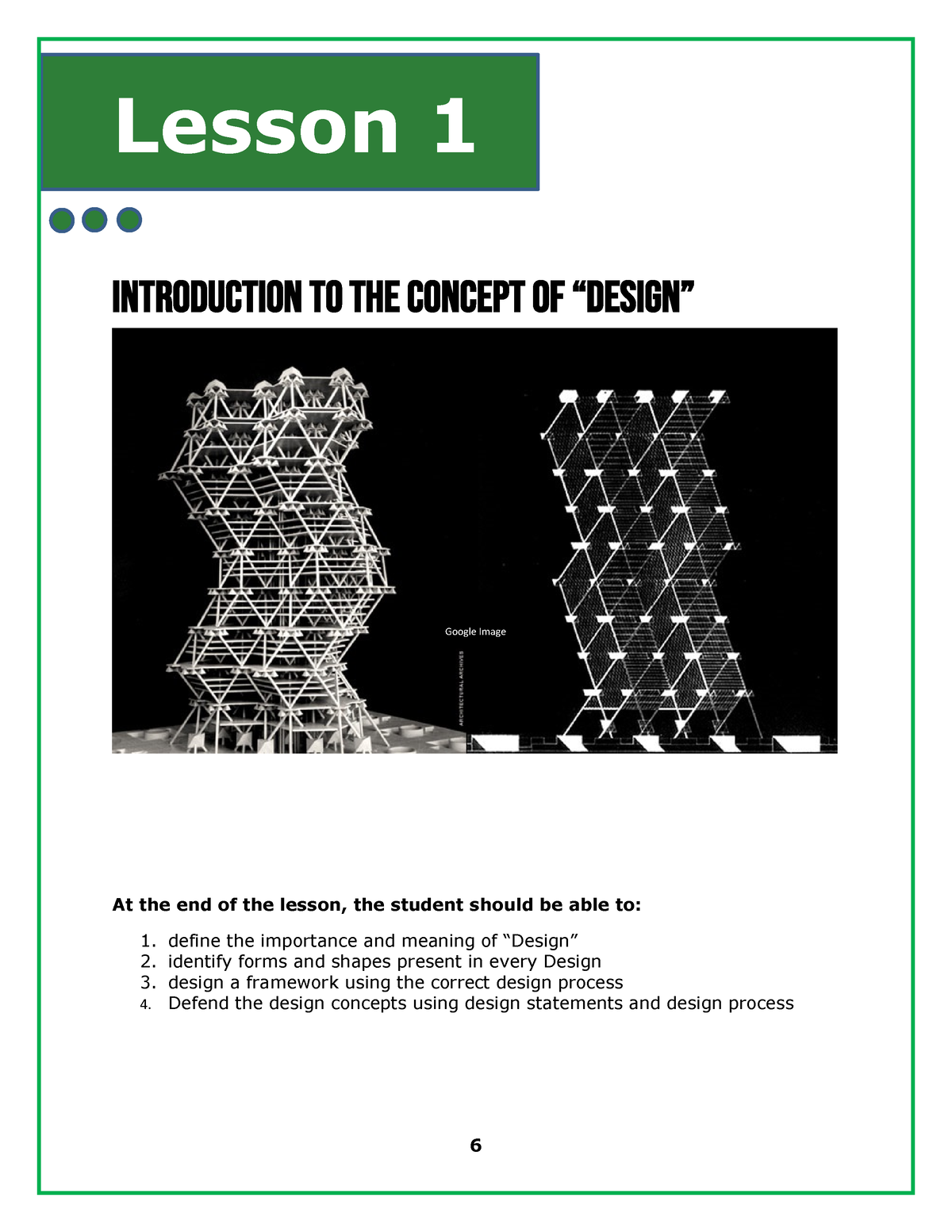 Design 1 - Lesson 1 - Lesson 1 INTRODUCTION TO THE CONCEPT OF “DESIGN ...