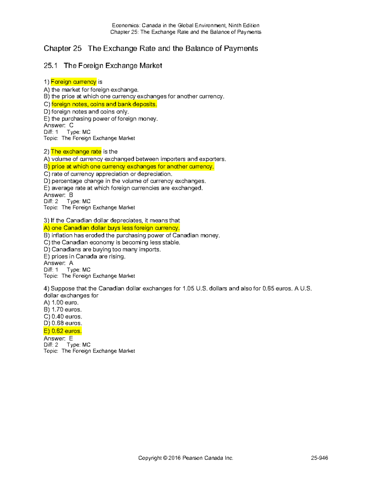 chapter 9 practice - Chapter 25: The Exchange Rate and the Balance of ...