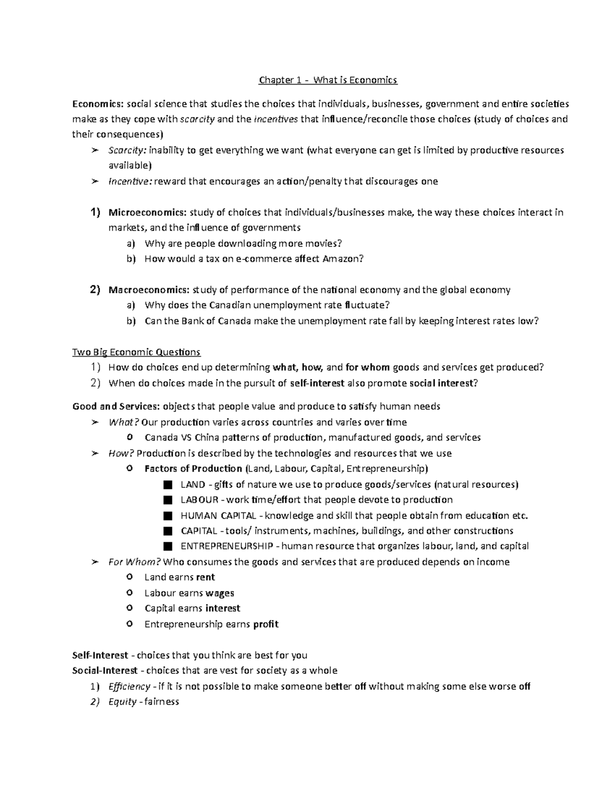Chapter 1 - What is Economics - Chapter 1 - What is Economics Economics ...