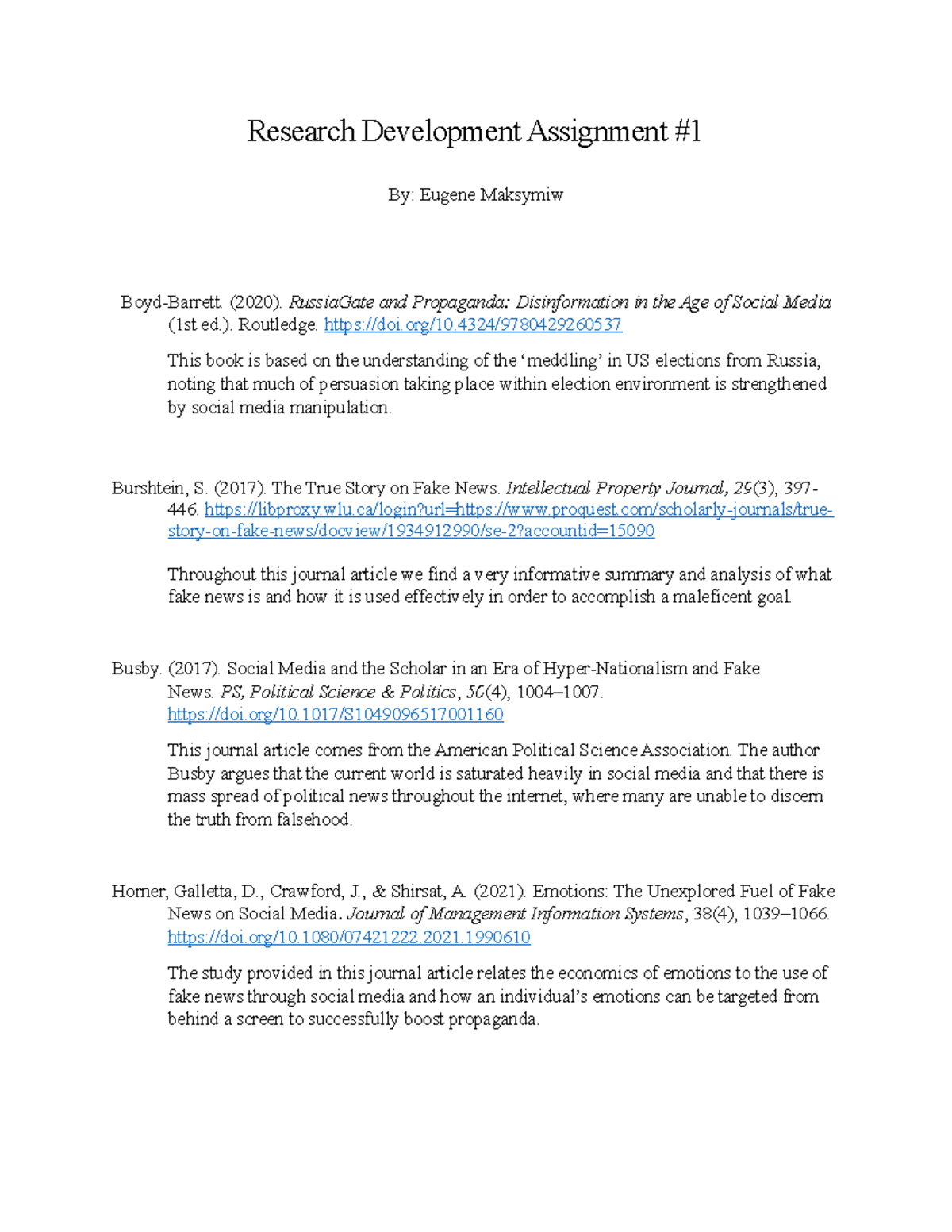 Research Development Assignment CS235 Mandatory assignment - Research ...