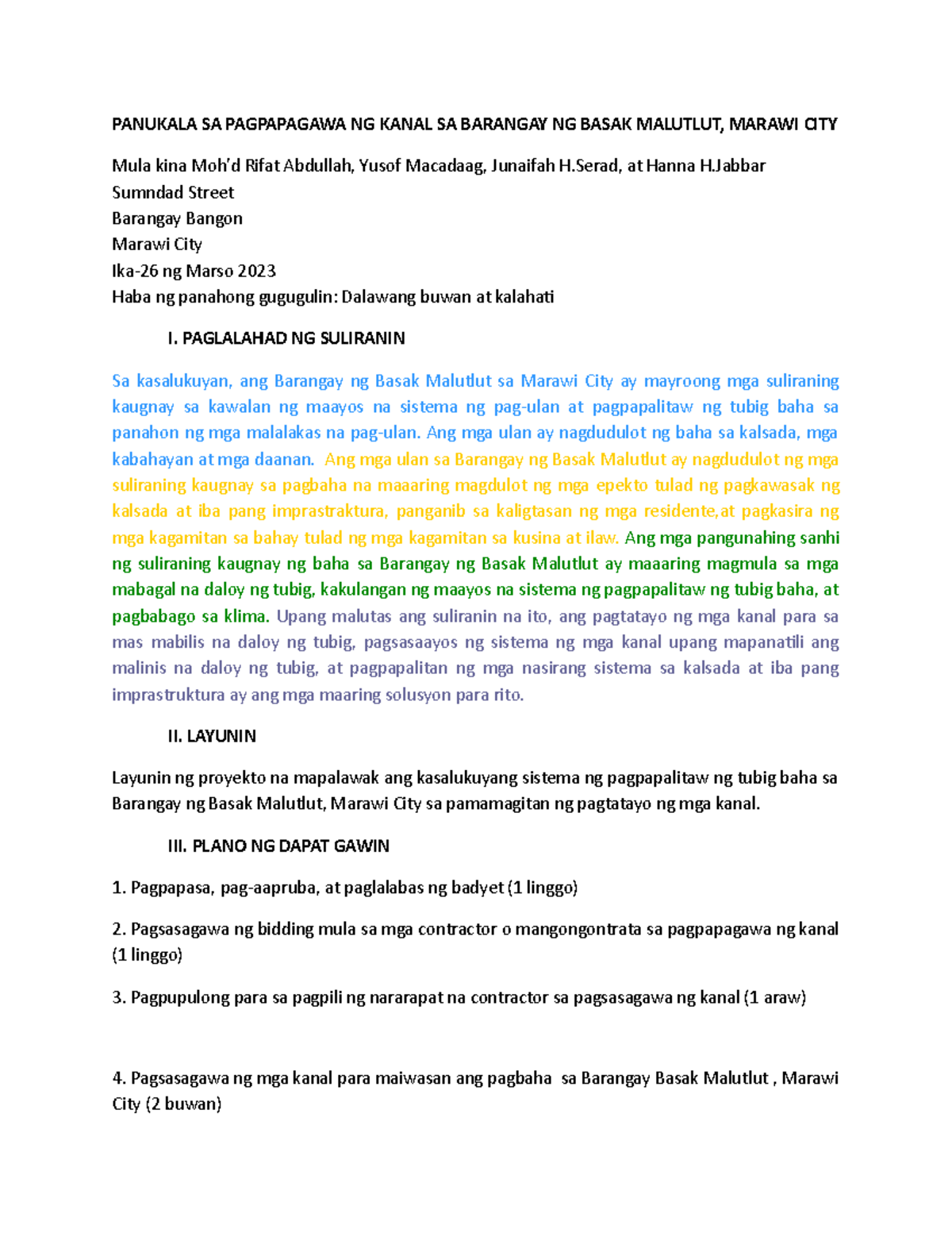 Panukala SA PAG 100635 - I want to share my knowledge - PANUKALA SA ...