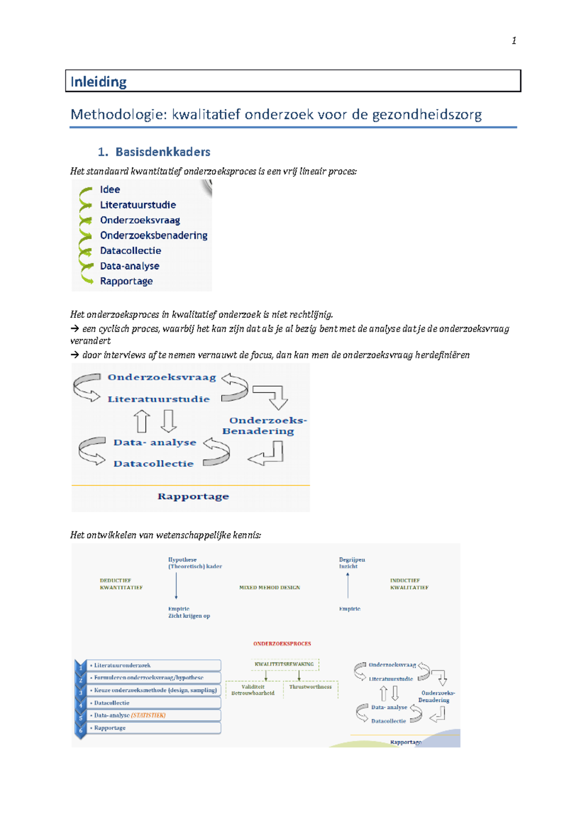 Samenvatting Kwalitatief Onderzoek - Inleiding Methodologie ...