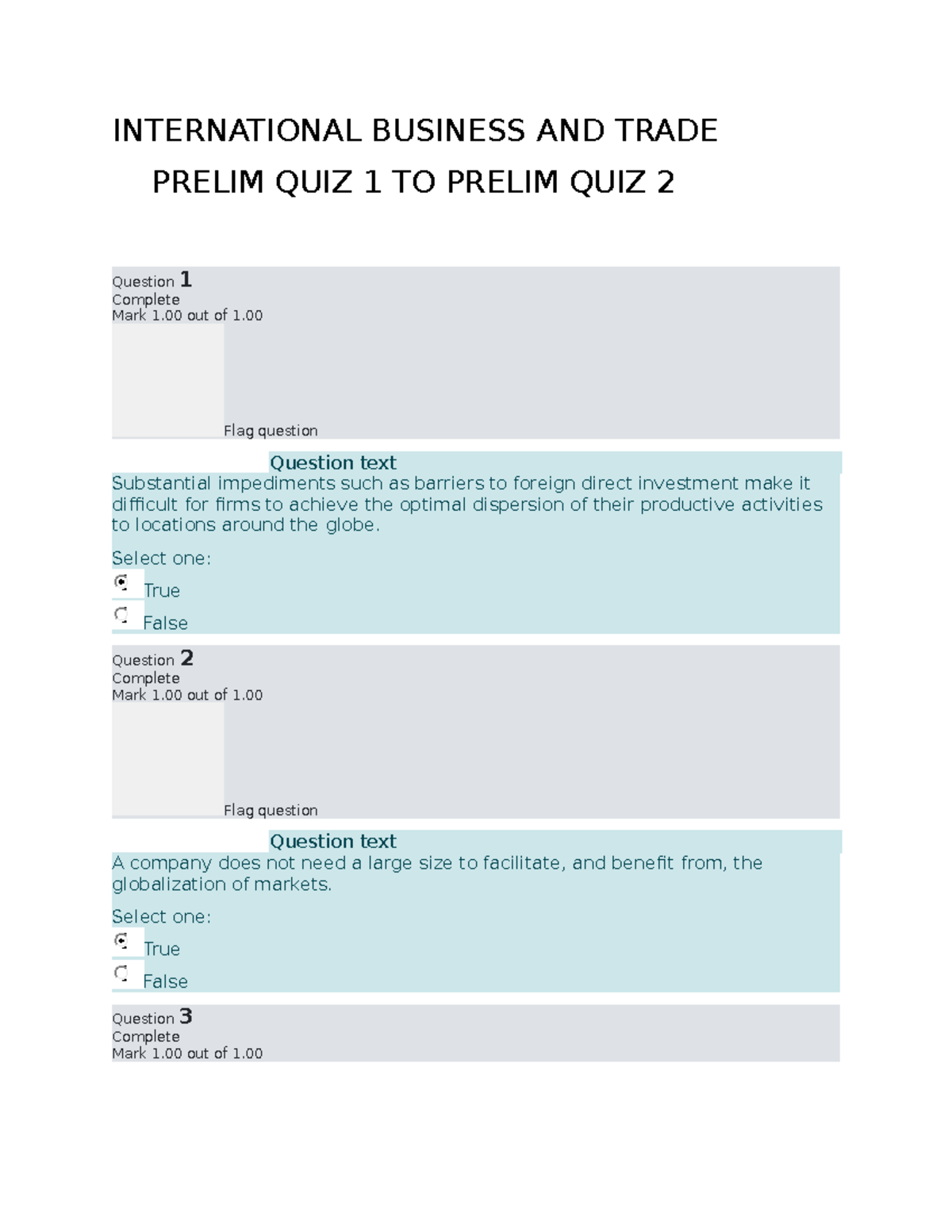 International Business AND Trade PQ1 PQ2 - INTERNATIONAL BUSINESS AND ...