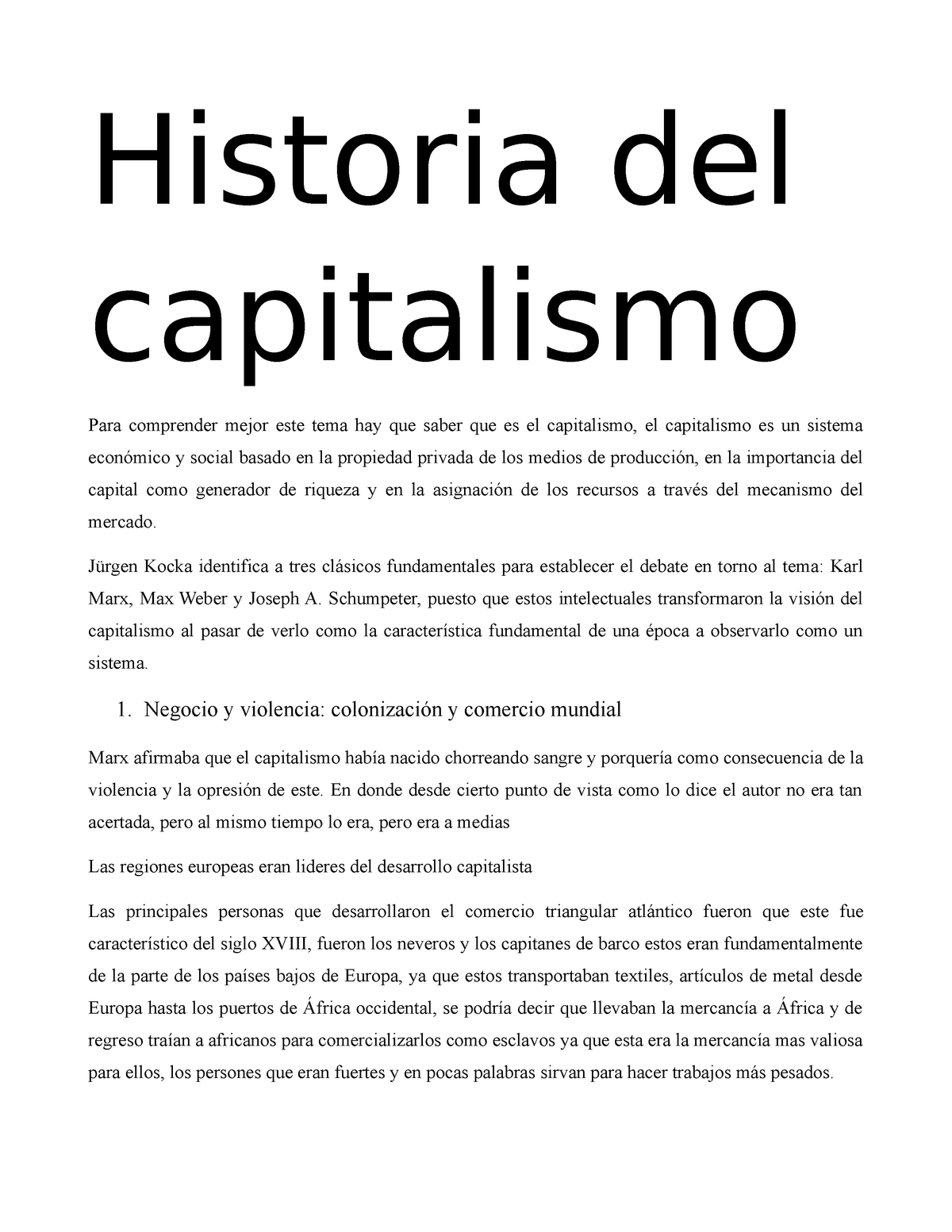 Historia Del Capitalismo Historia Del Capitalismo Para Comprender Mejor Este Tema Hay Que 