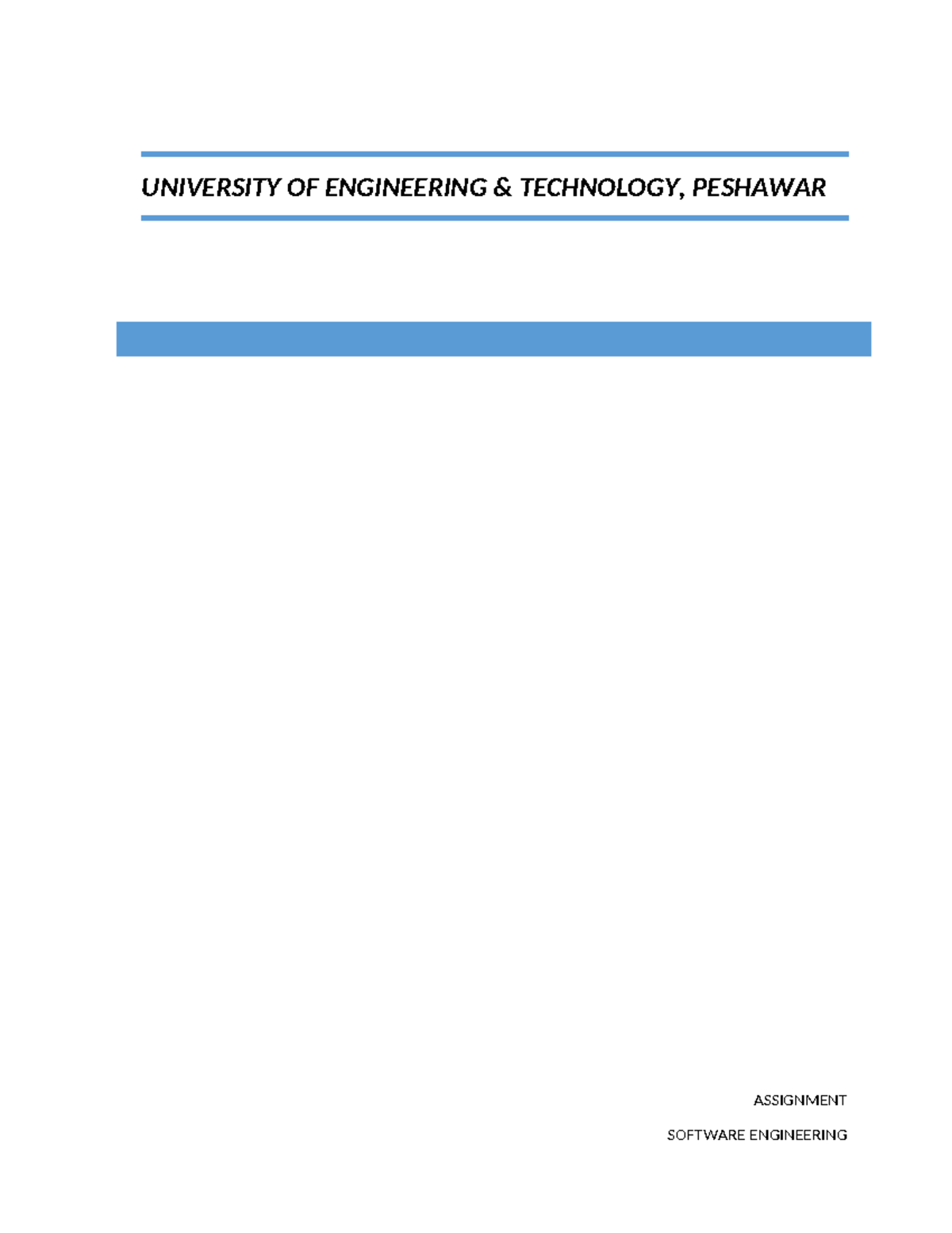 Software-Engg Assign 2 - ASSIGNMENT SOFTWARE ENGINEERING UNIVERSITY OF ...