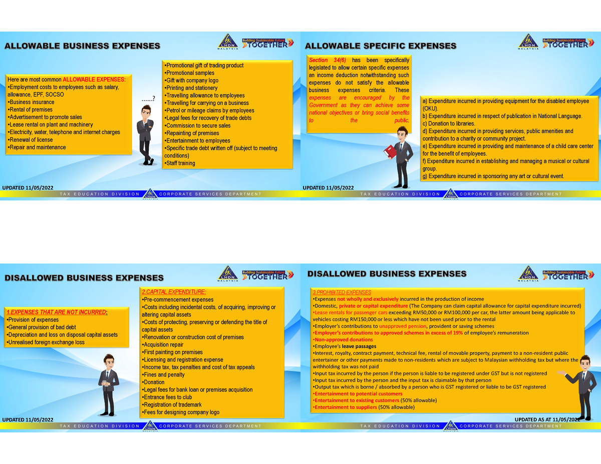 Allowable And Non Allowable Expenses Slide UPDATED 11/05/ Here are