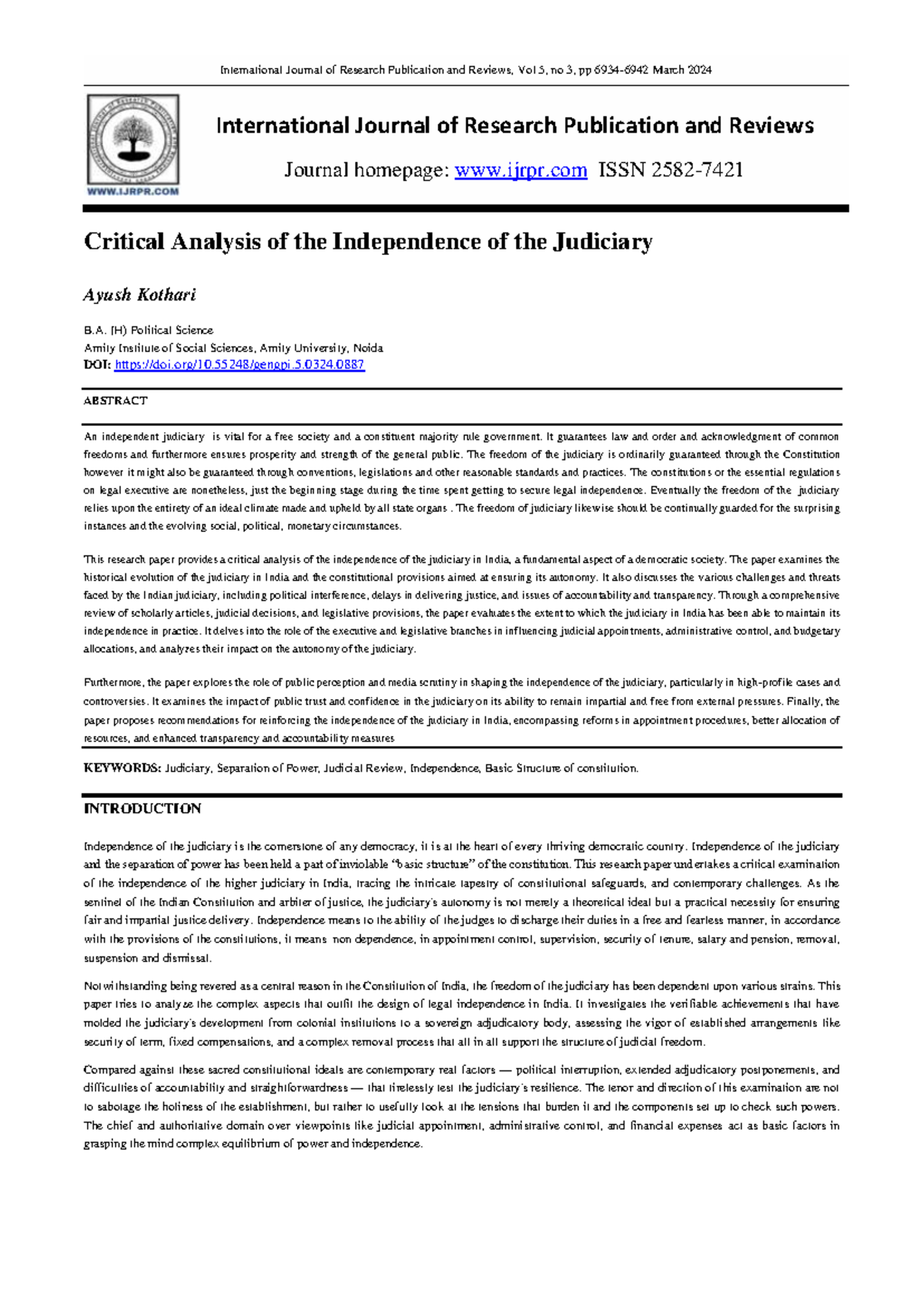 Ijrpr 24320 - Good - International Journal of Research Publication and ...