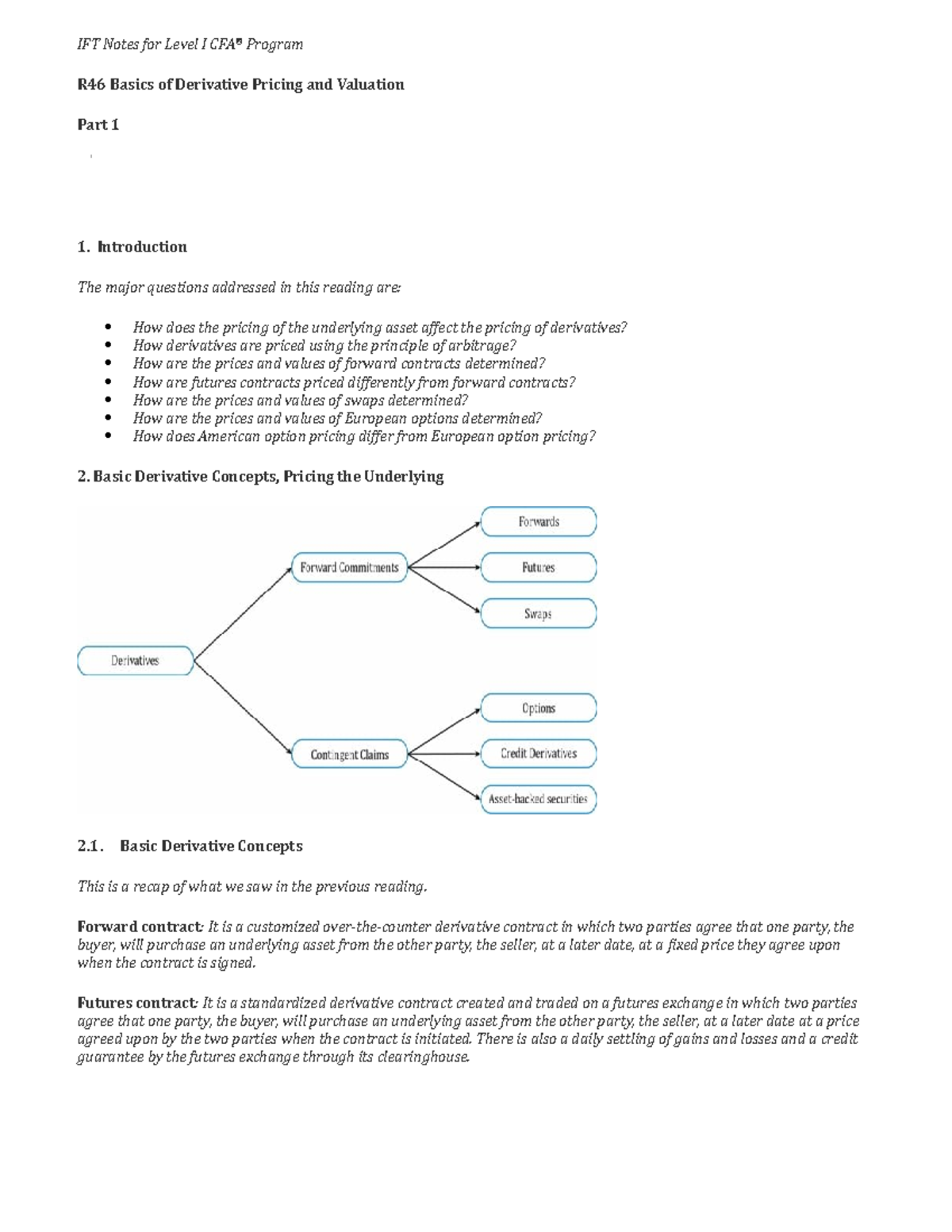 derivative-hjkhj-ift-notes-for-level-i-cfa-program-r46-basics-of