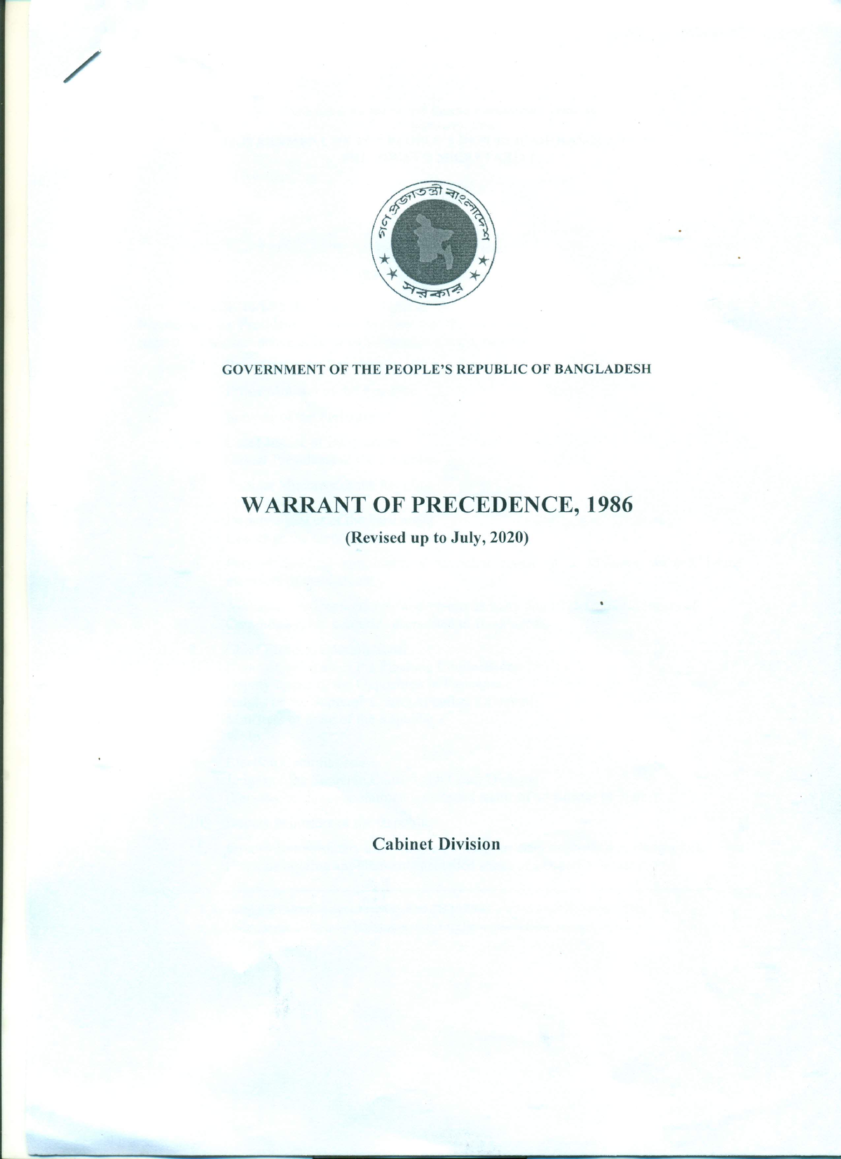 Warrant of Precedence 0001 - Electronic devices and circuits - Studocu