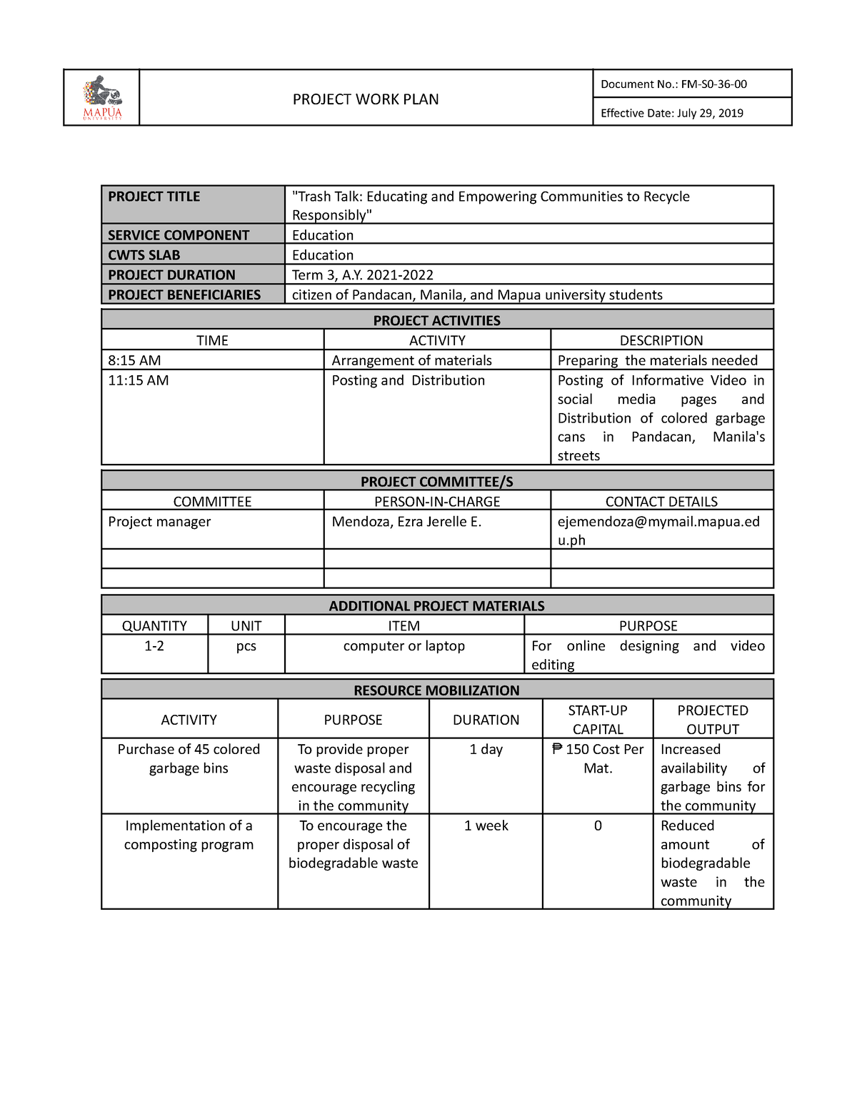 project-work-plan-project-work-plan-document-no-fm-s0-36-effective