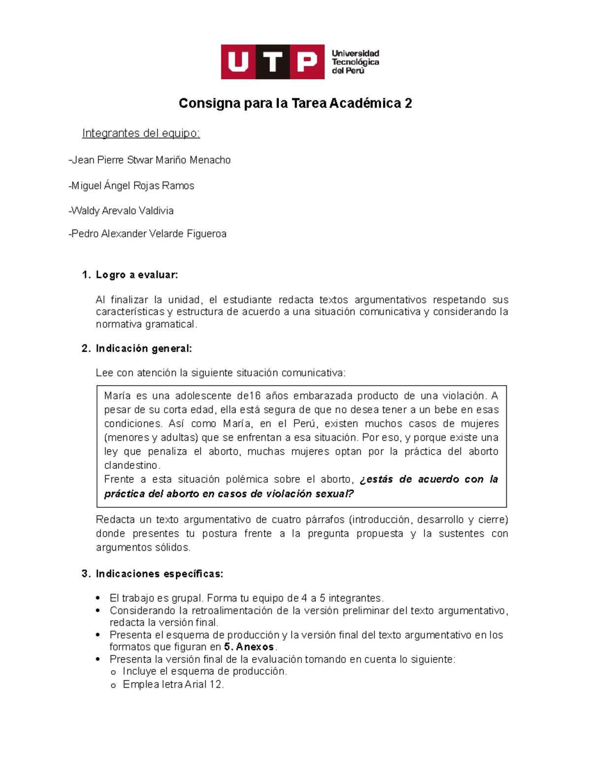 GC N04I Consigna TA 2 21C2A - Consigna Para La Tarea Académica 2 ...