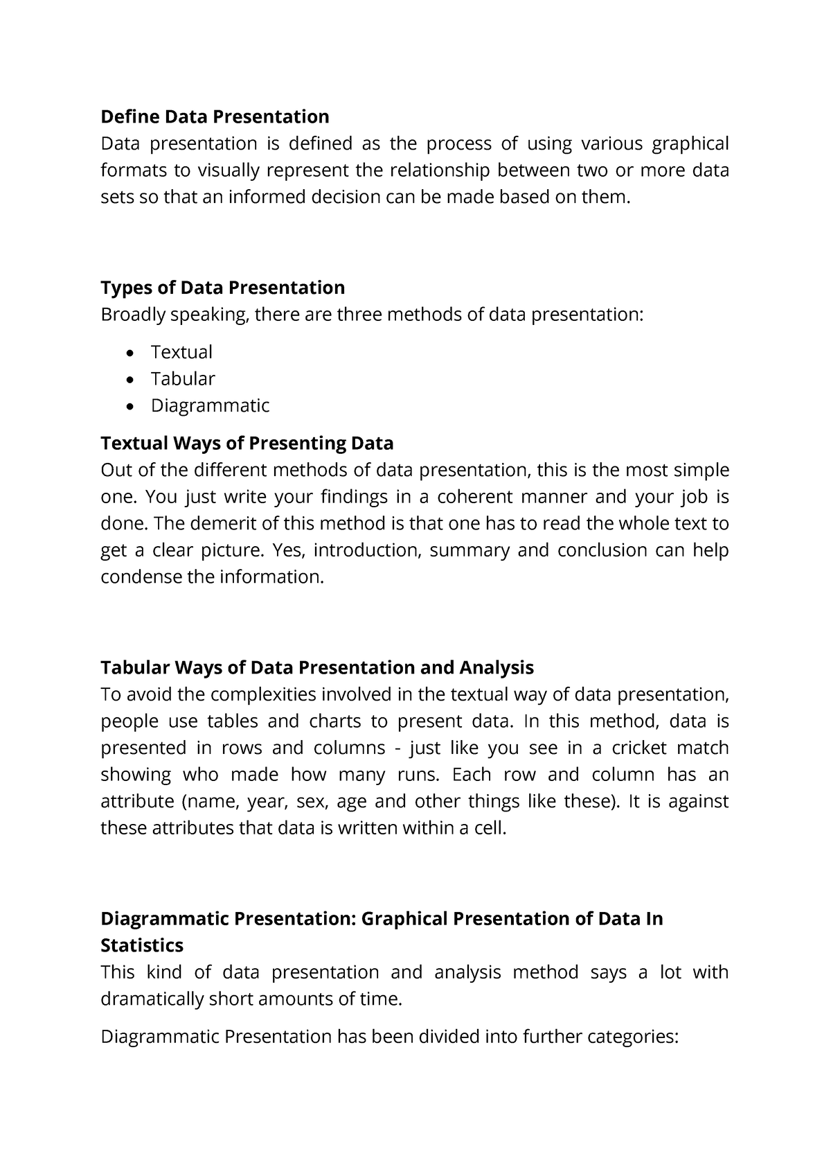 define data presentation pdf