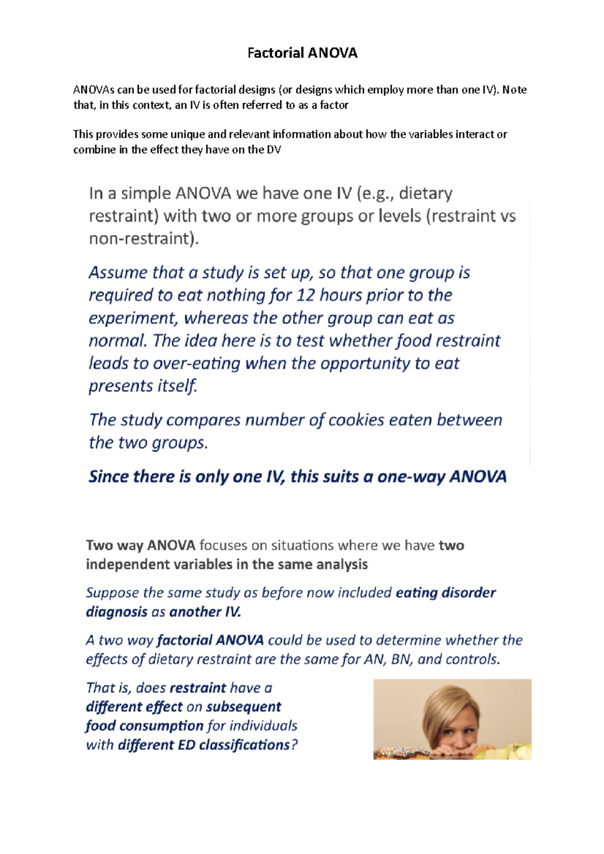 Week 6 - Factorial Anova - Factorial ANOVA ANOVAs can be used for ...