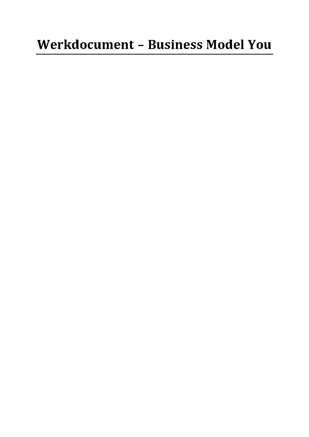 Uitleg Business Model You - Werkdocument – Business Model You ...