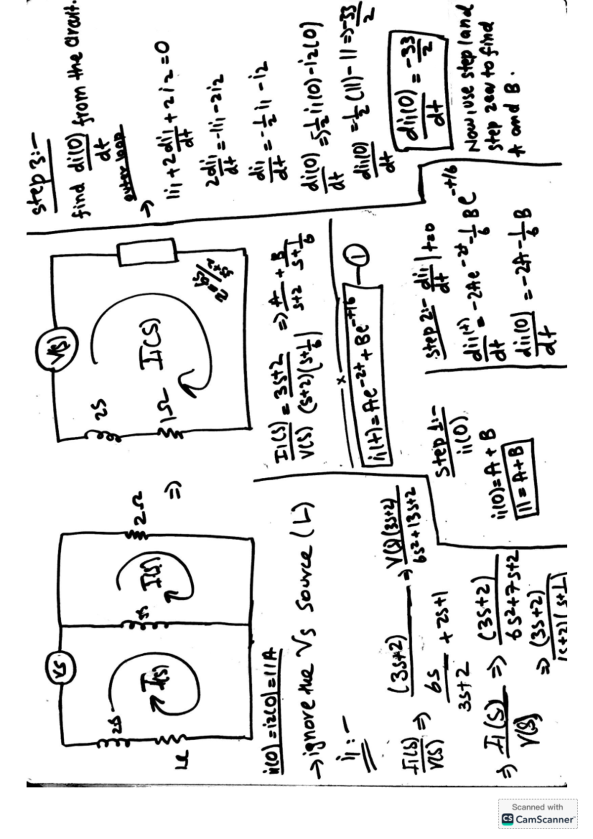 ENA Example 15 - vs V(s) step3:- 28 25 find dilo) from the arrult. dt ...