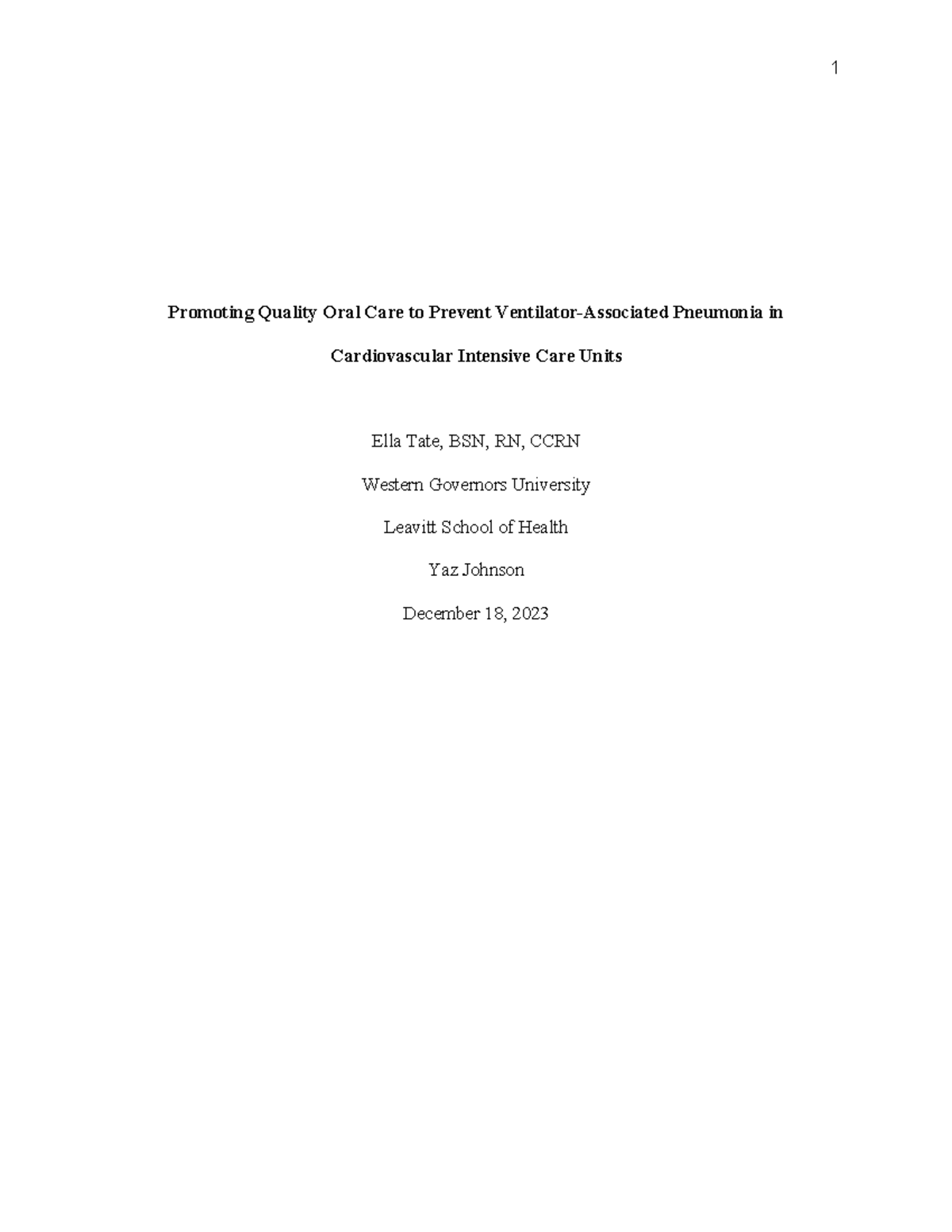 D157 HIP Paper Template - Promoting Quality Oral Care to Prevent ...