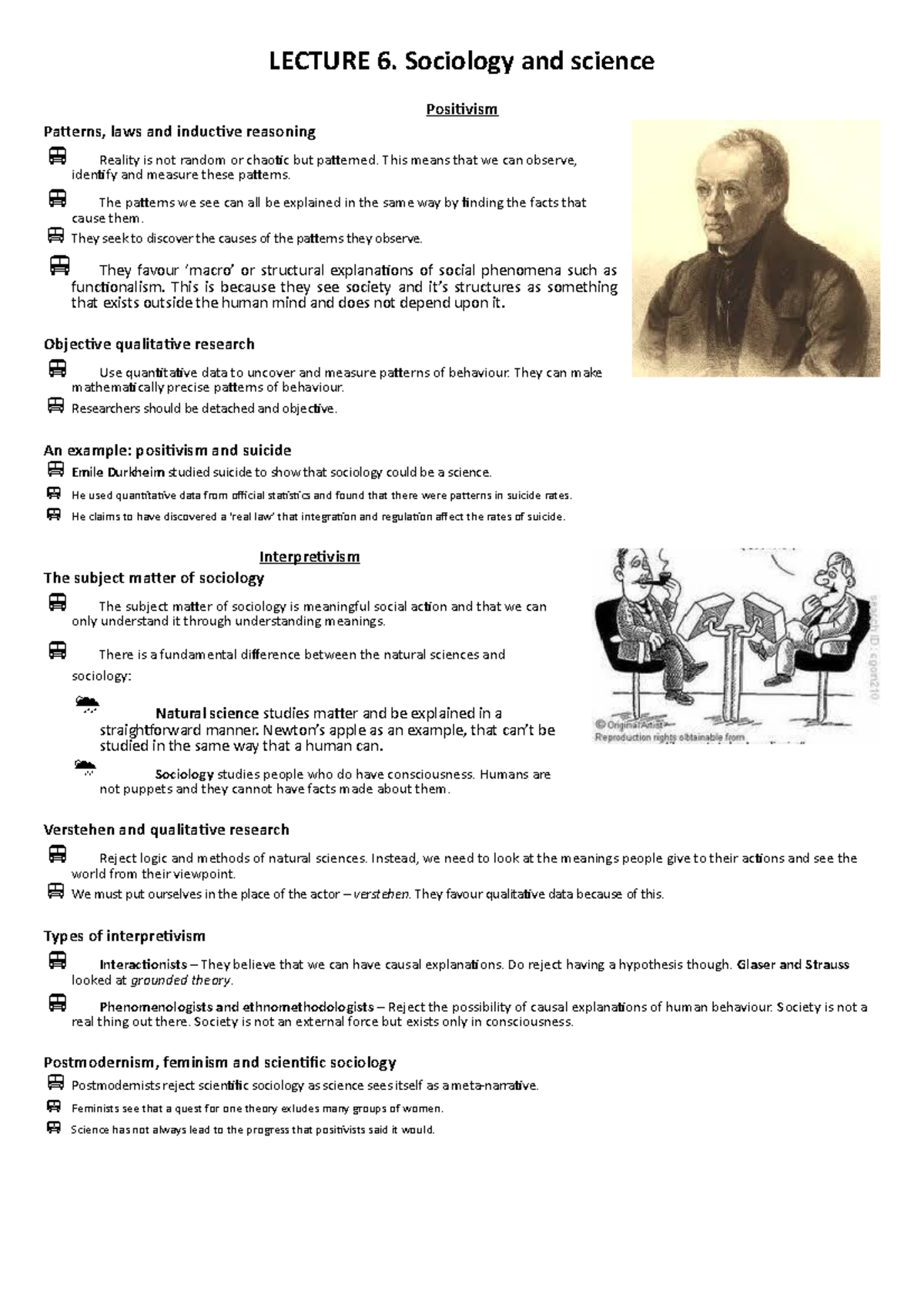 Sociology AND Science - LECTURE 6. Sociology and science Positivism ...