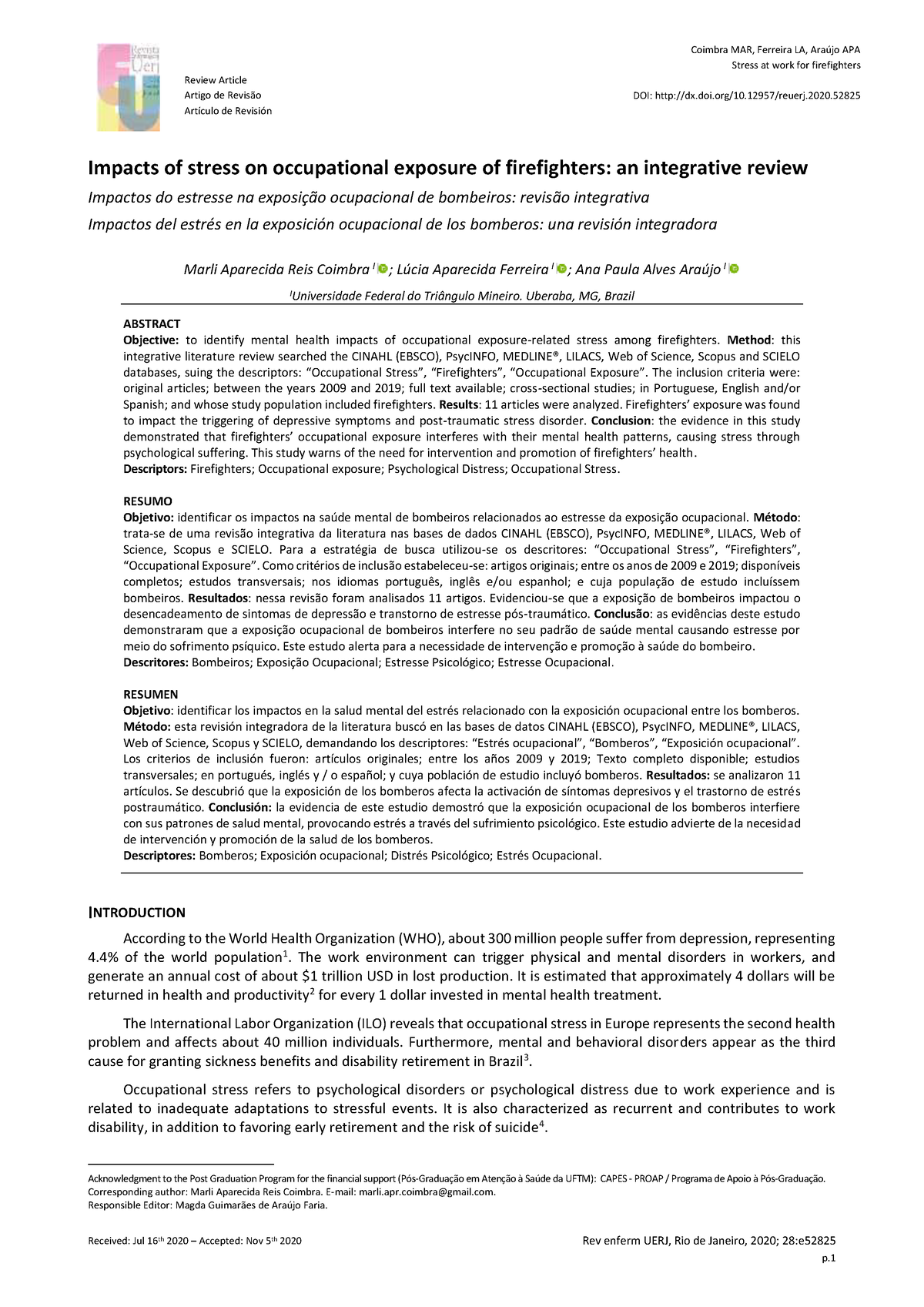 Impacts Of Stress On FF - Review Article Artigo De Revis„o ArtÌculo De ...